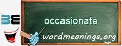 WordMeaning blackboard for occasionate